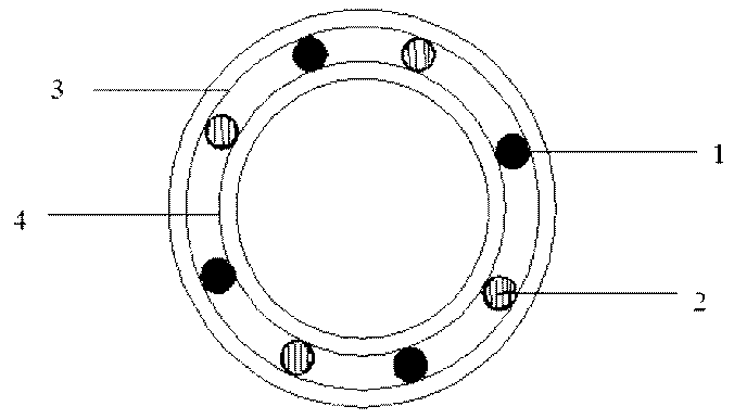 Partially prestressed concrete electric pole and preparation method thereof