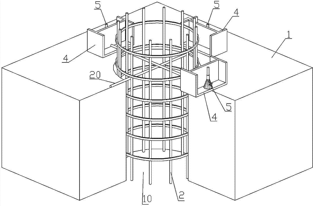 Continuous construction method for concrete pile steel pipe column