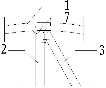 Wood truss support structure for arch cap formwork of rigid frame arch bridge and construction method of wood truss support structure