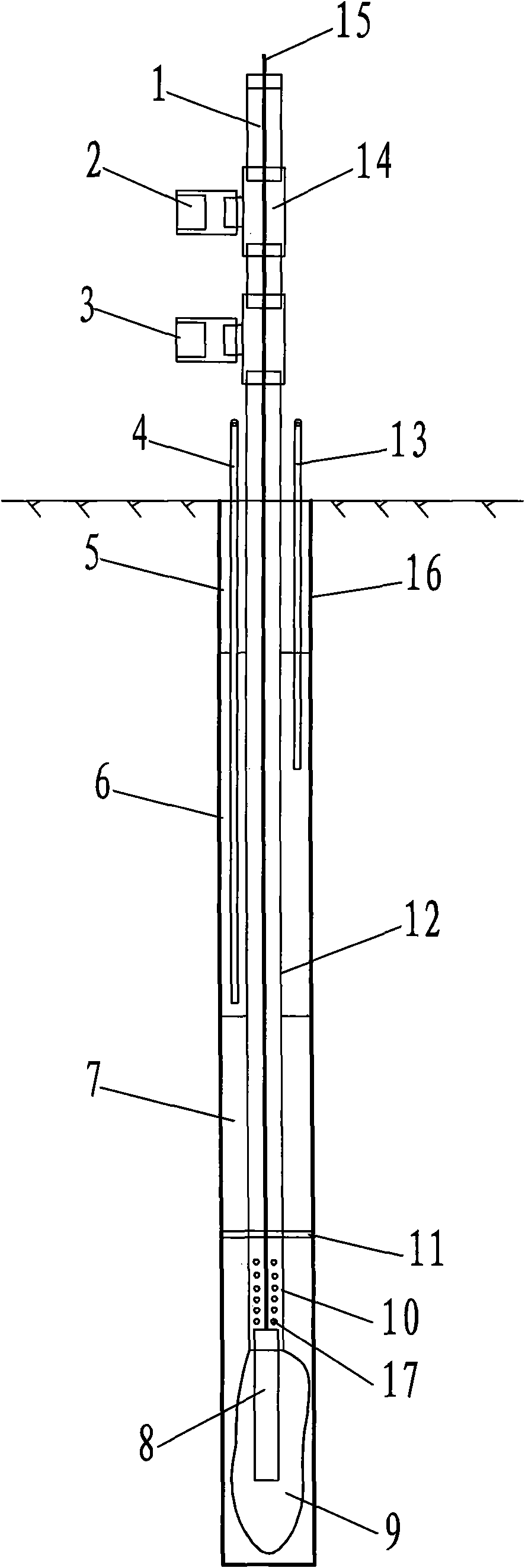 Osmotic pressure measuring device for high water pressure test system