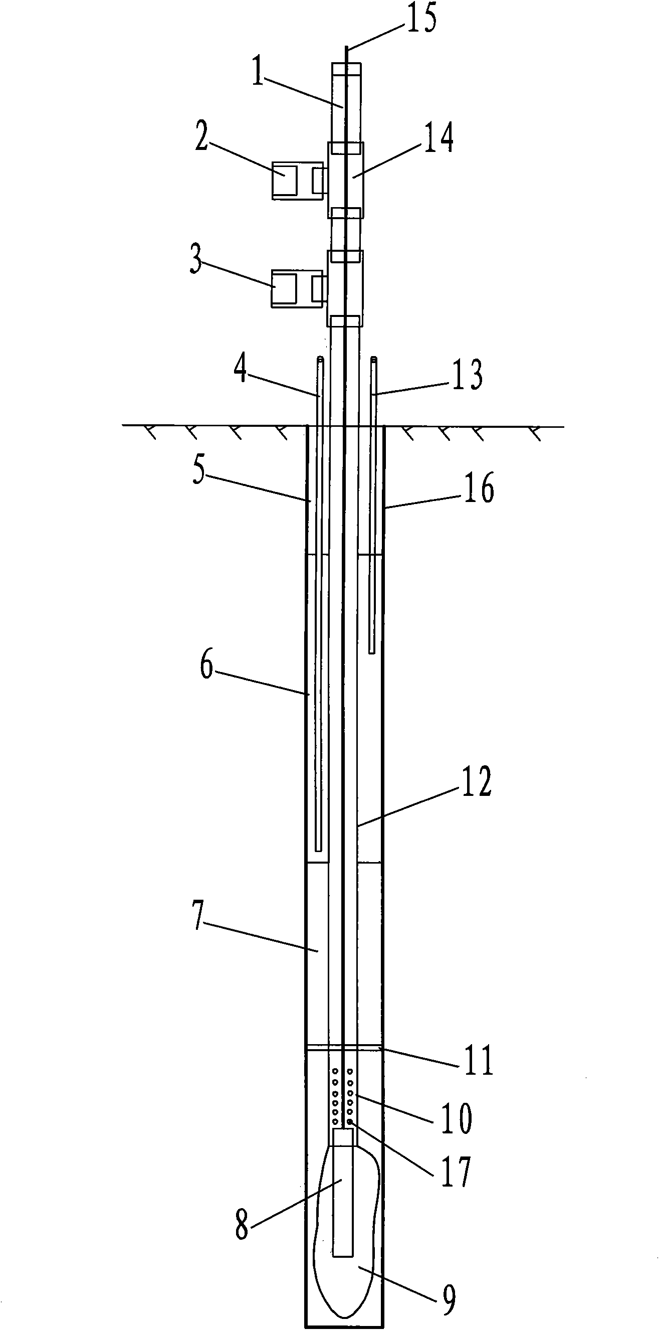 Osmotic pressure measuring device for high water pressure test system