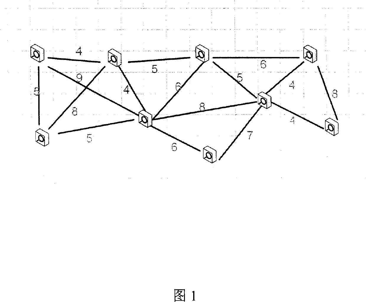 Distributing realizing method for radio sensor network no-anchor point location