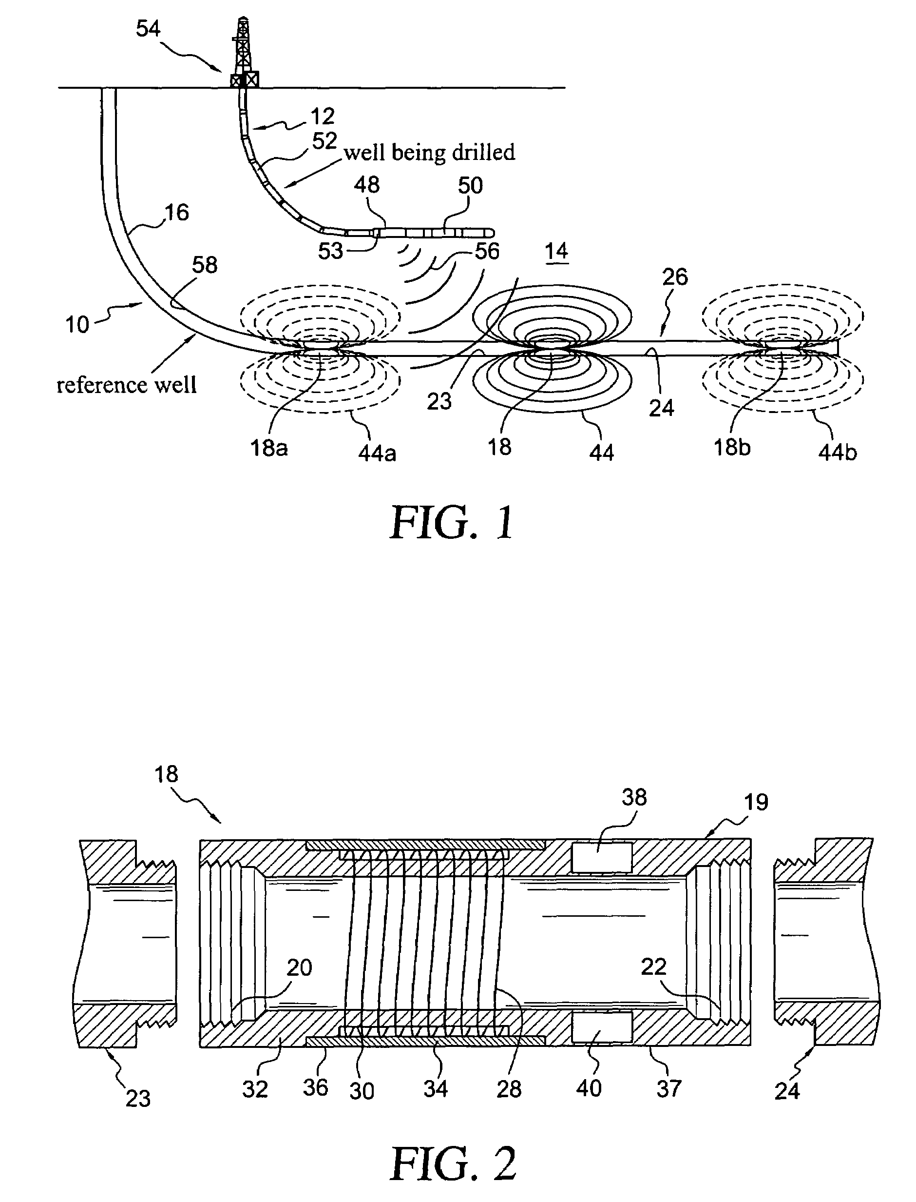 Electromagnetically determining the relative location of a drill bit using a solenoid source installed on a steel casing