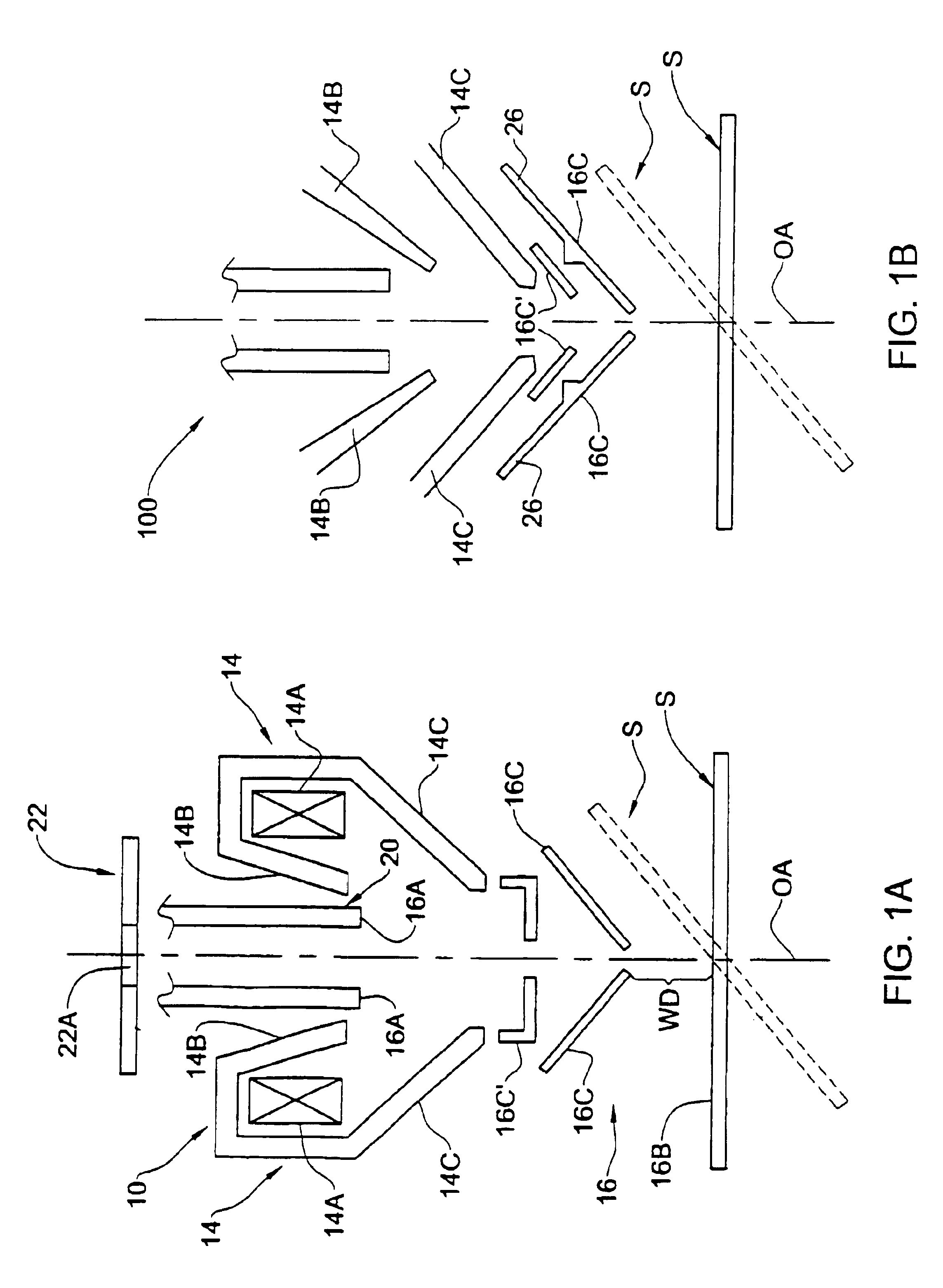 Objective lens arrangement for use in a charged particle beam column