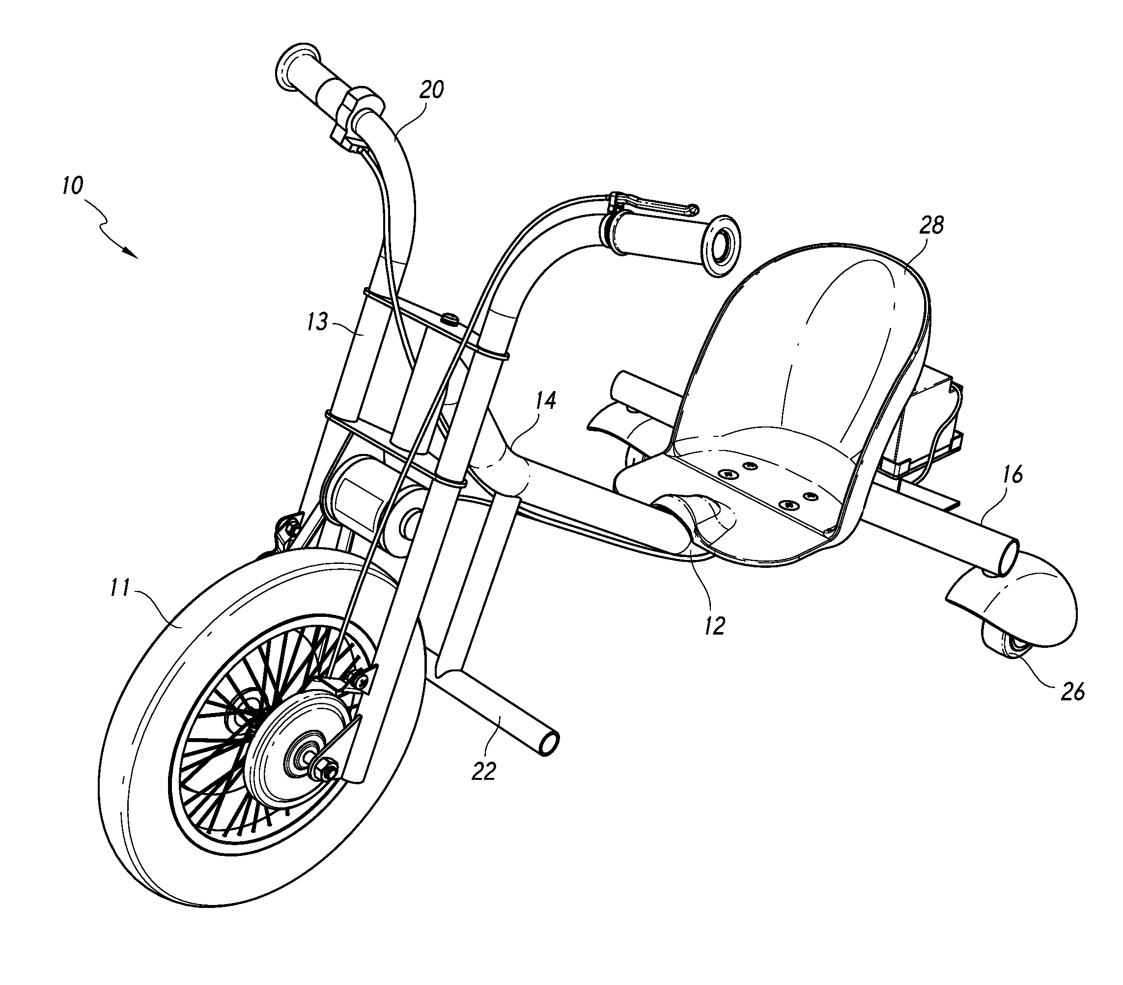 Powered personal mobility vehicle with rotating wheels