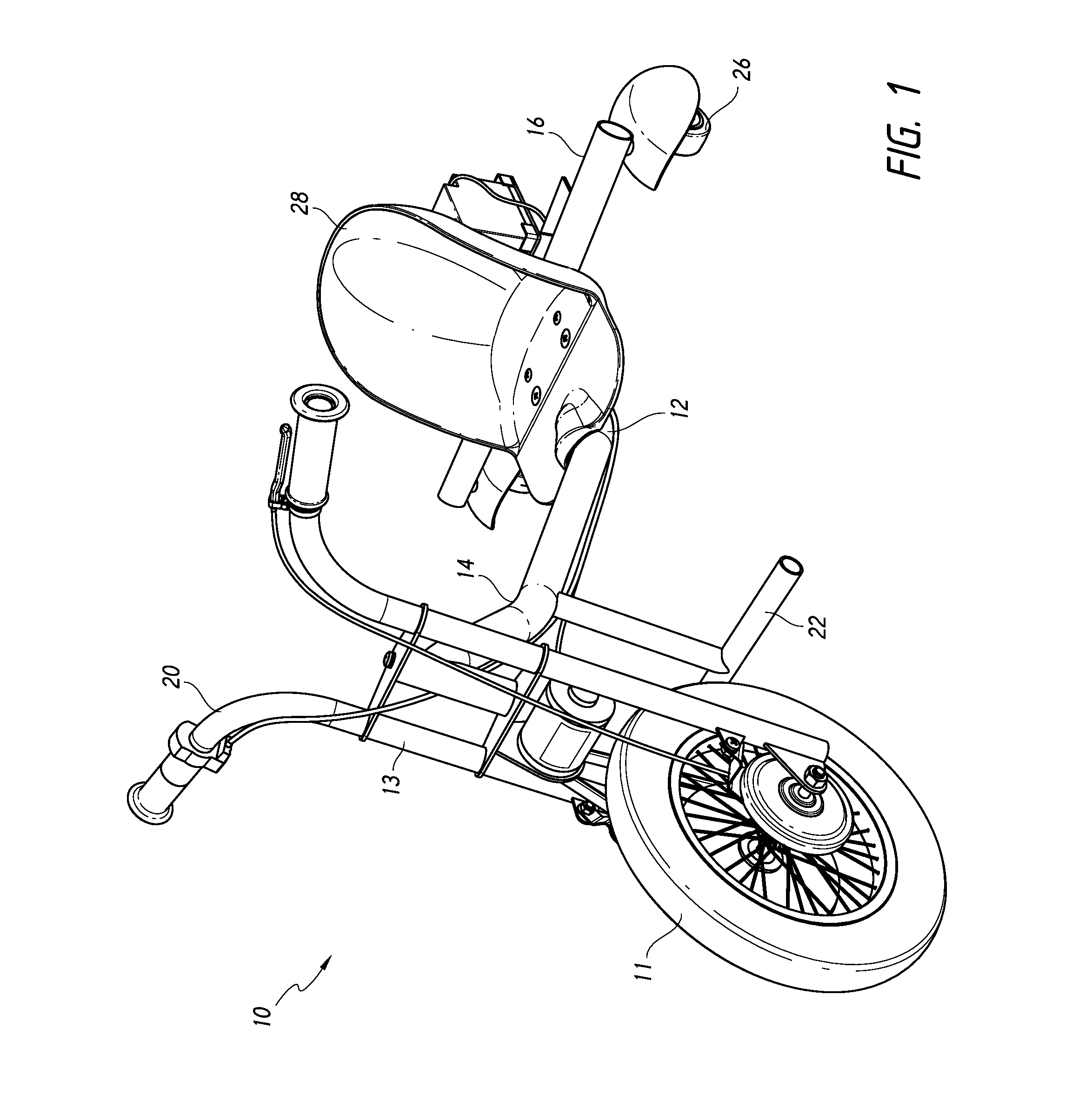 Powered personal mobility vehicle with rotating wheels