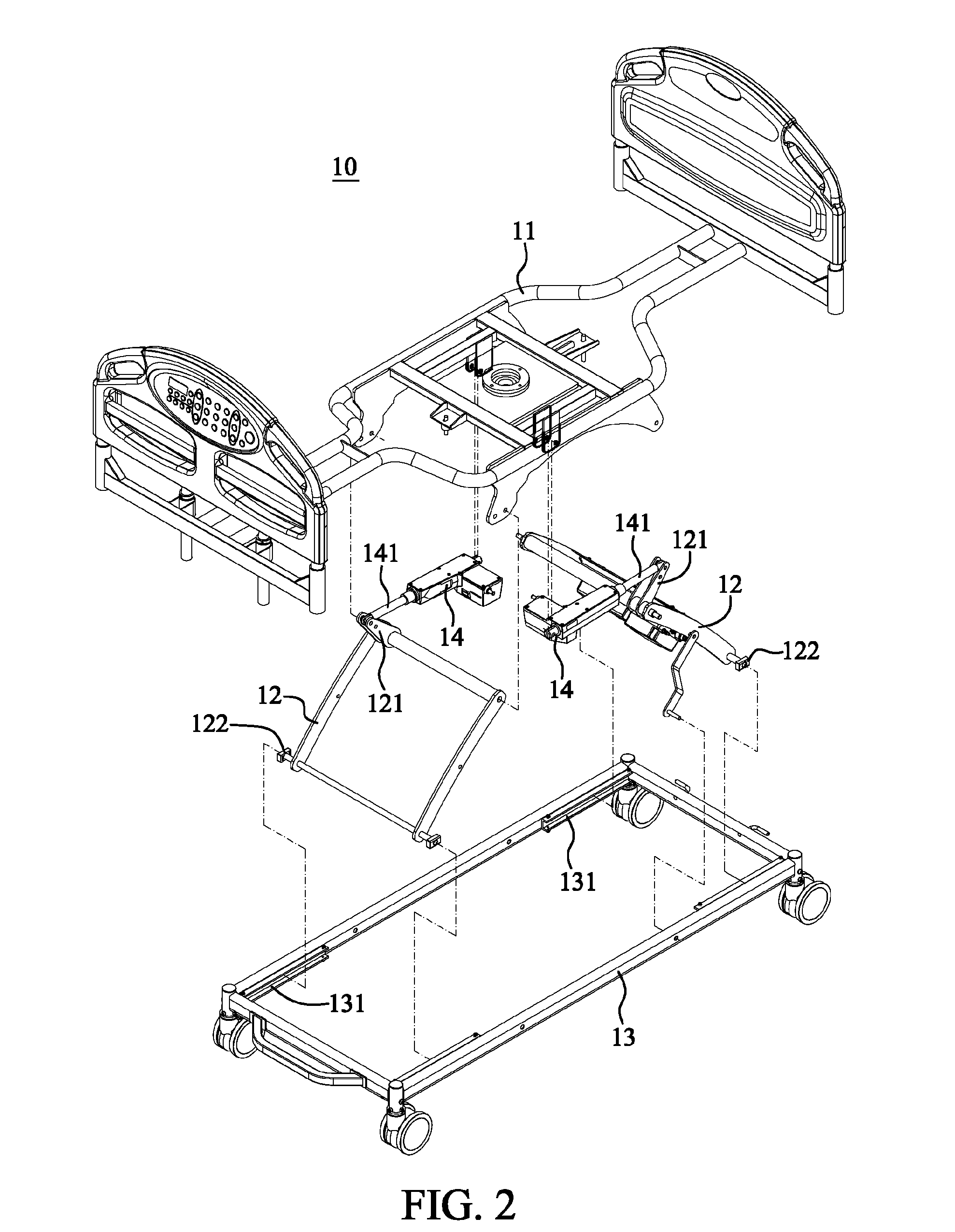 Rotating bed for medical care