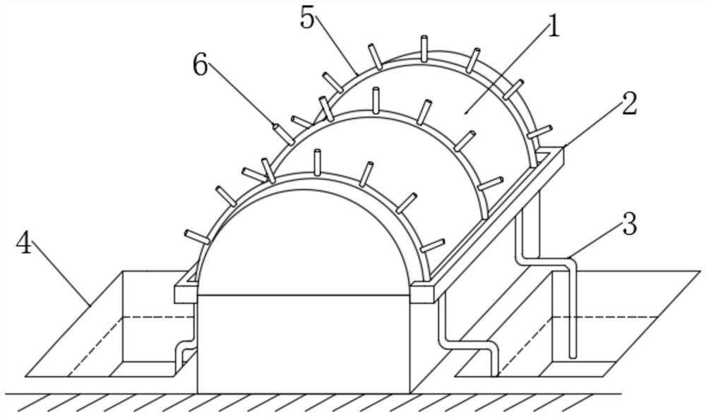 Novel snow storage type agricultural greenhouse applied to rainy and snowy areas