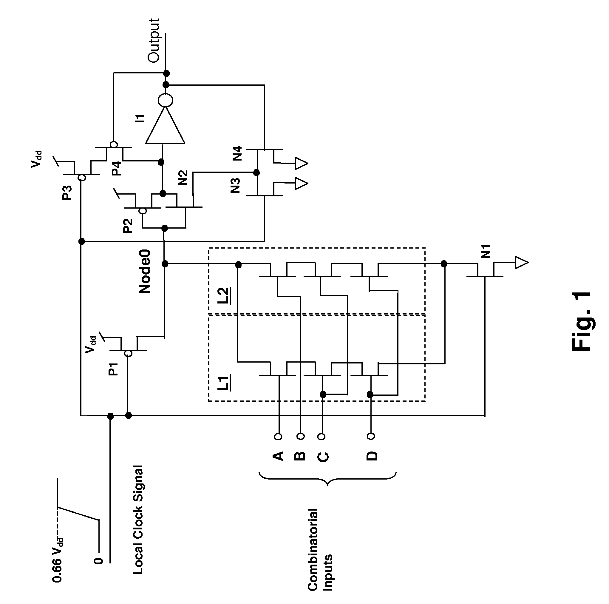 Method for power consumption reduction in a limited-switch dynamic logic (LSDL) circuit