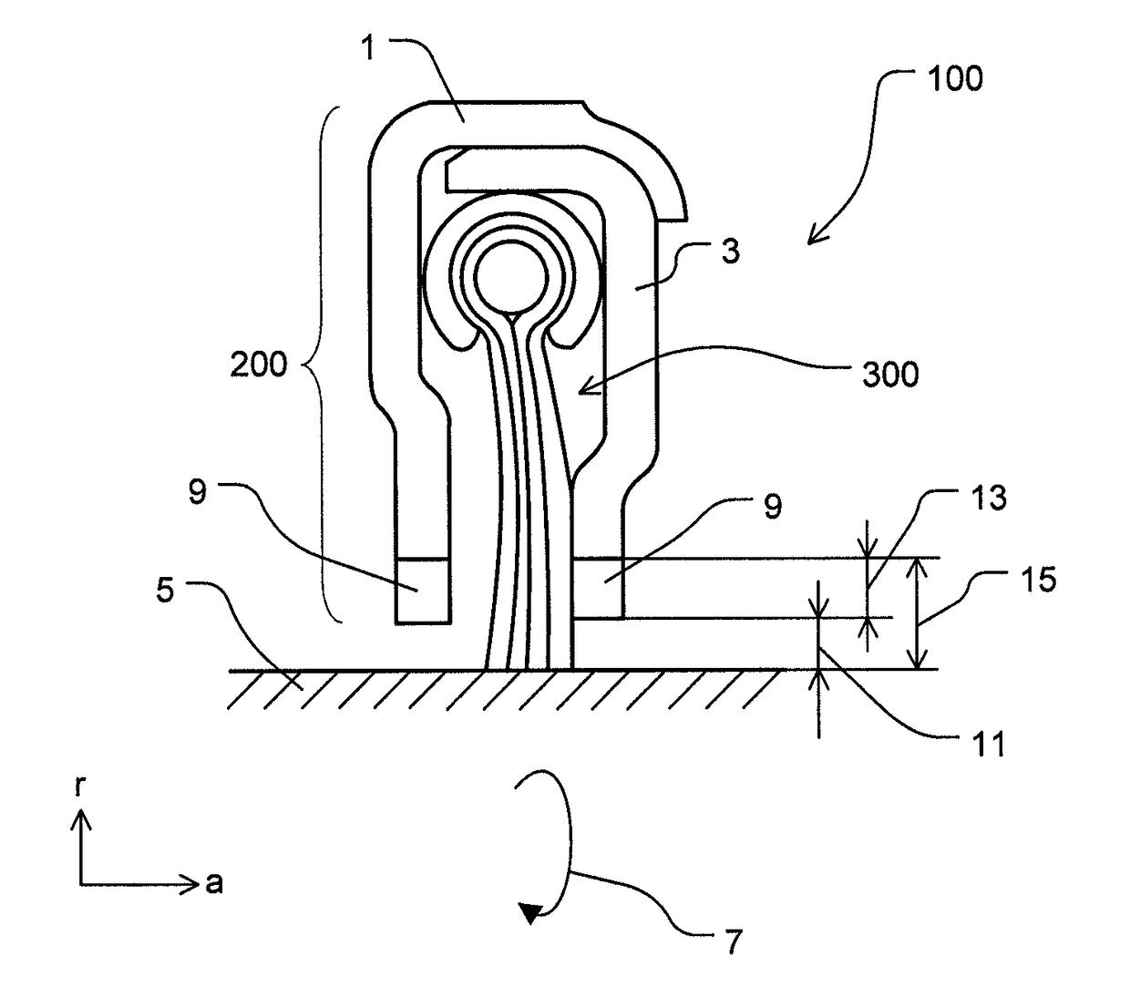 Seal configuration for a turbo machine