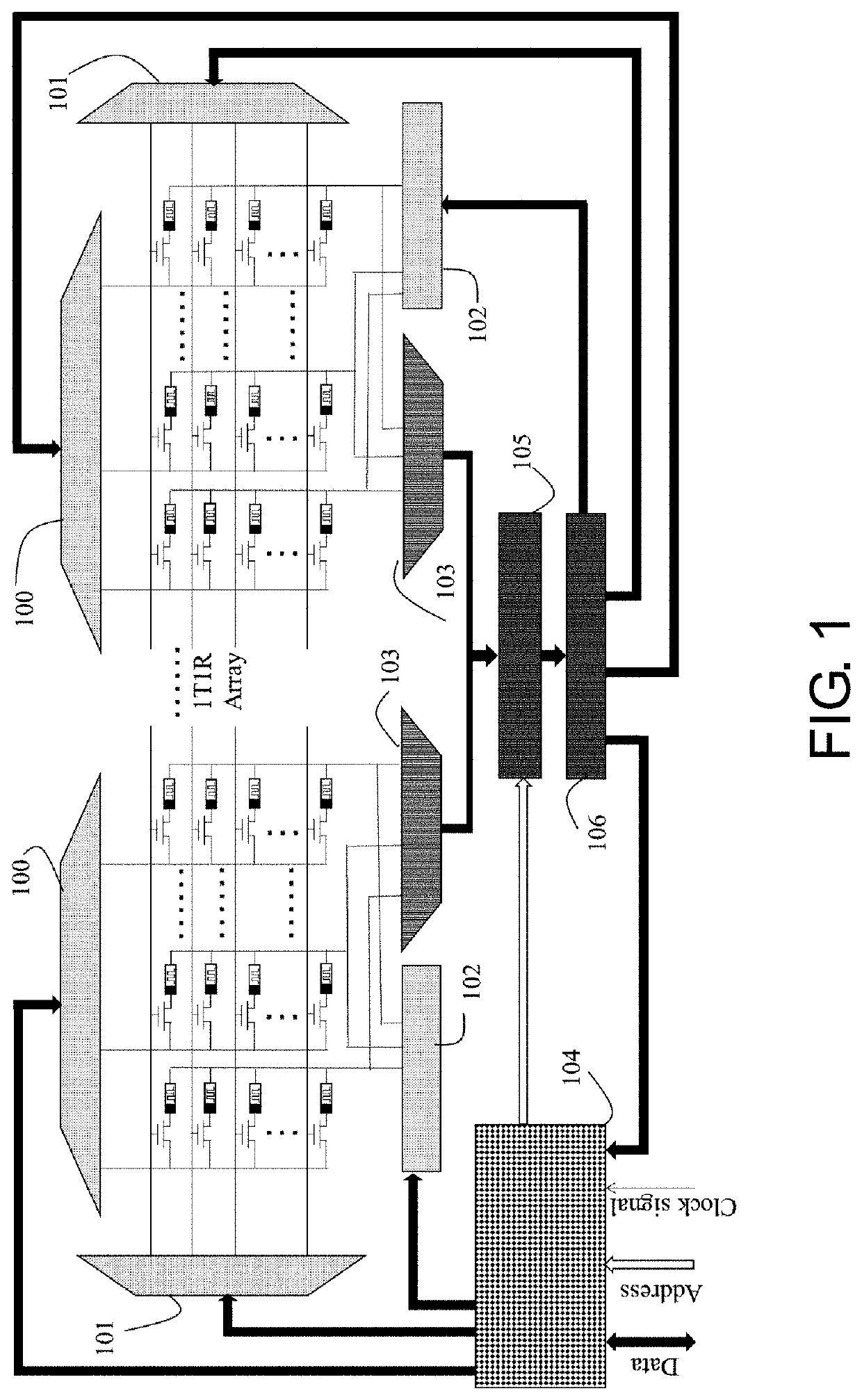 Computing array based on 1t1r device, operation circuits and operating methods thereof