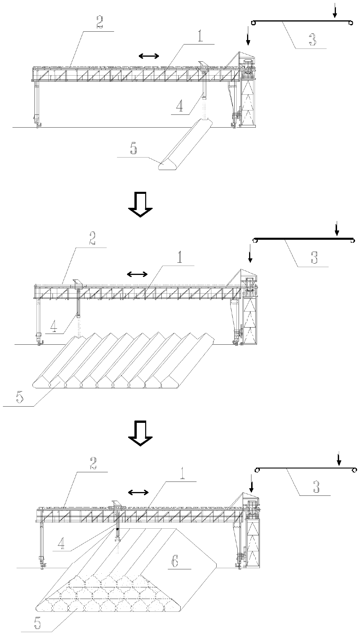 Device and method for stacking and preparing gravel soil material