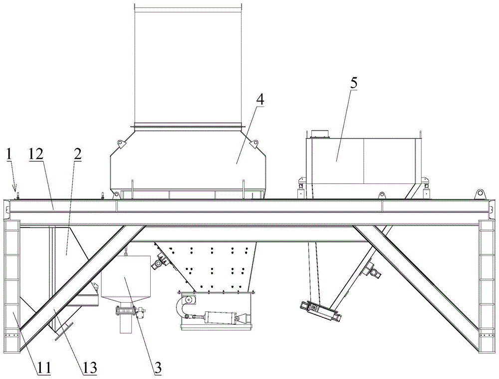 Mixing station, main mixing building and metering structure thereof and metering structure establishment method