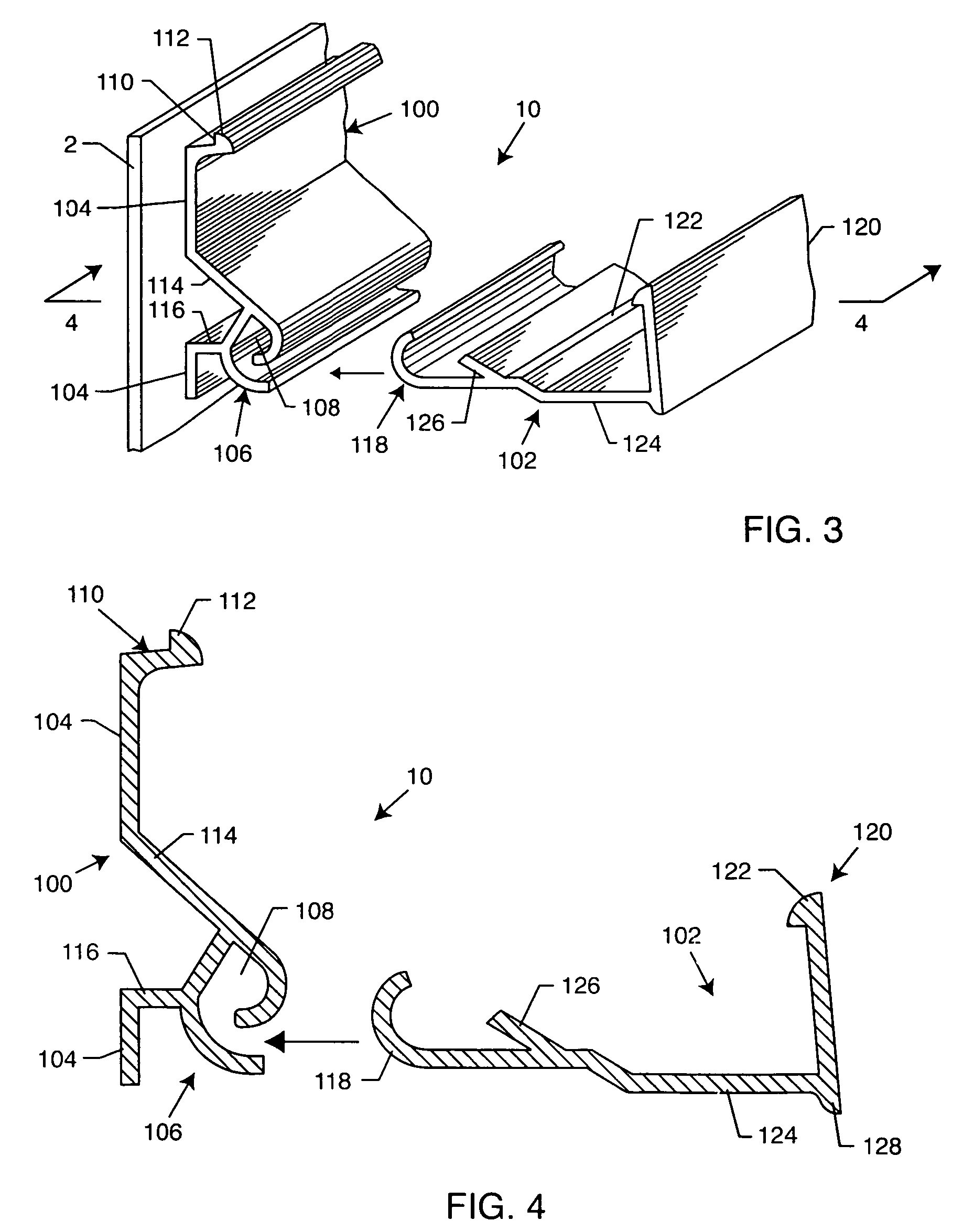 Track assembly for supporting fabrics