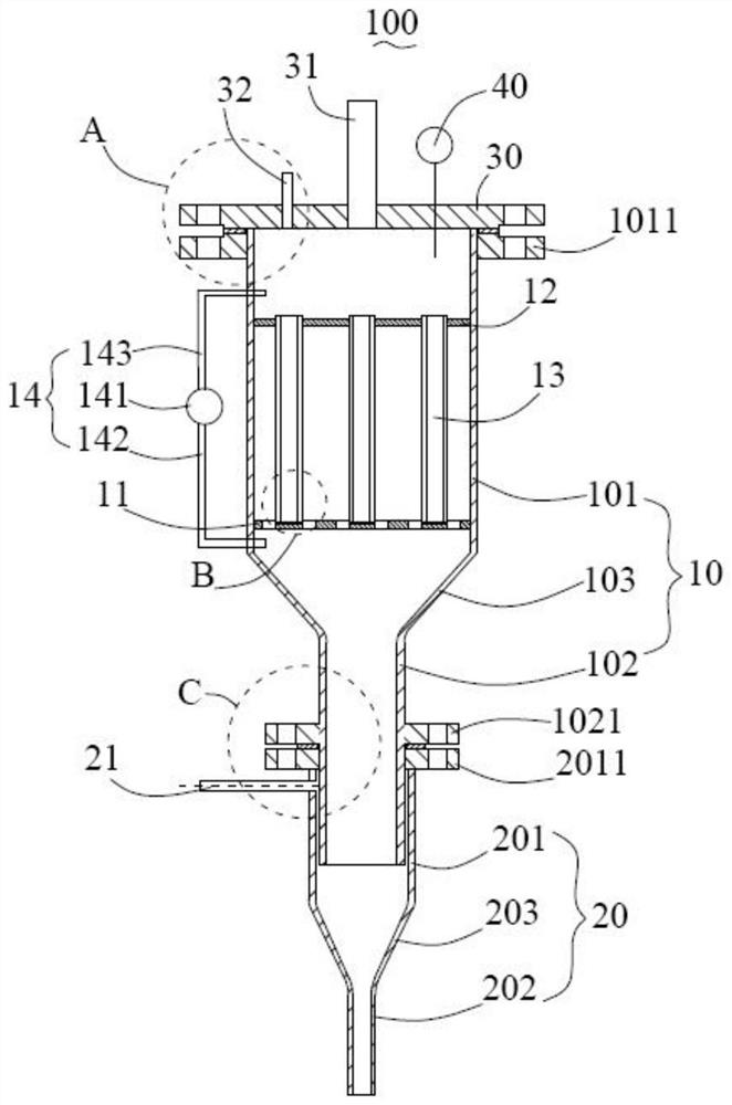 Nuclear power plant high temperature radiation gas-solid separation filter device