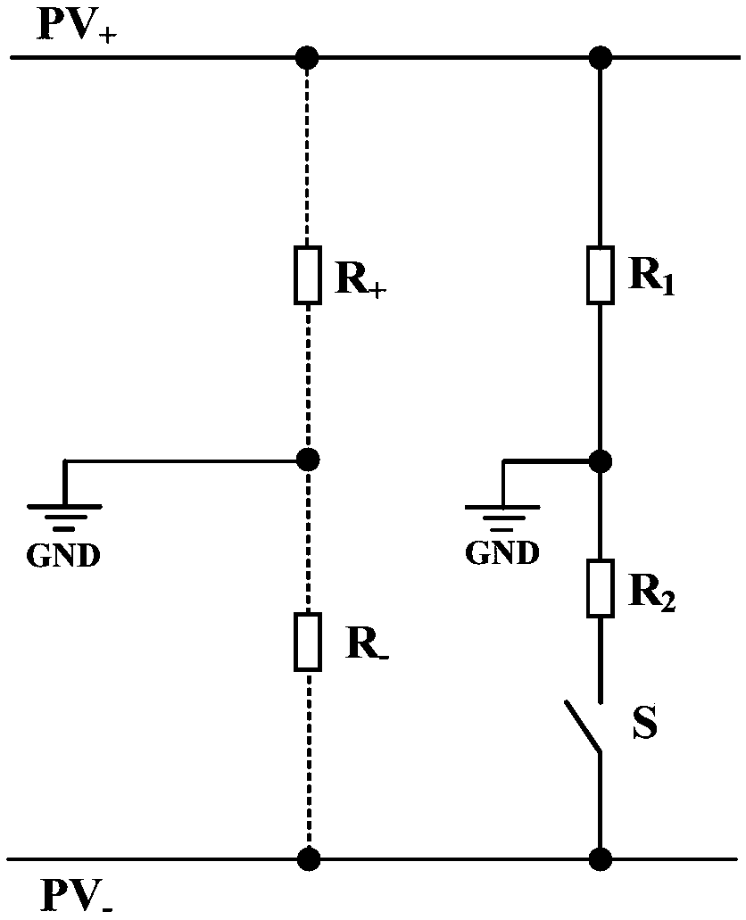 Detection method and detection circuit for insulation resistance of photovoltaic panels to ground