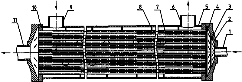 Pure reverse flow dry evaporator device and use method thereof