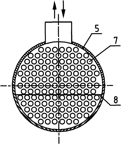 Pure reverse flow dry evaporator device and use method thereof