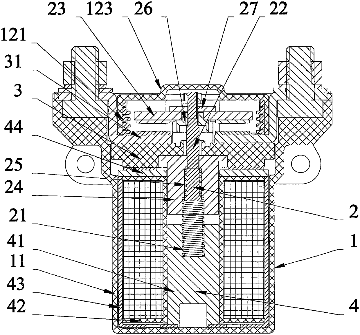 Sealed type direct current contactor with high breaking capacity