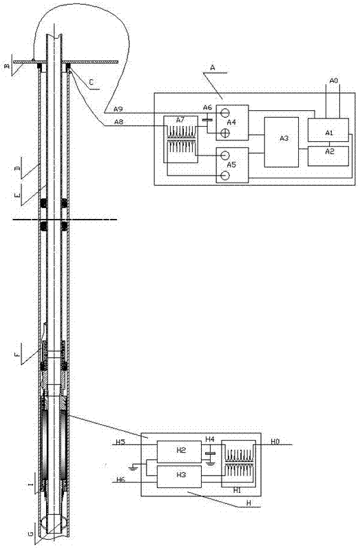 A method and device for underground cableless AC and DC power transmission in oil and gas fields