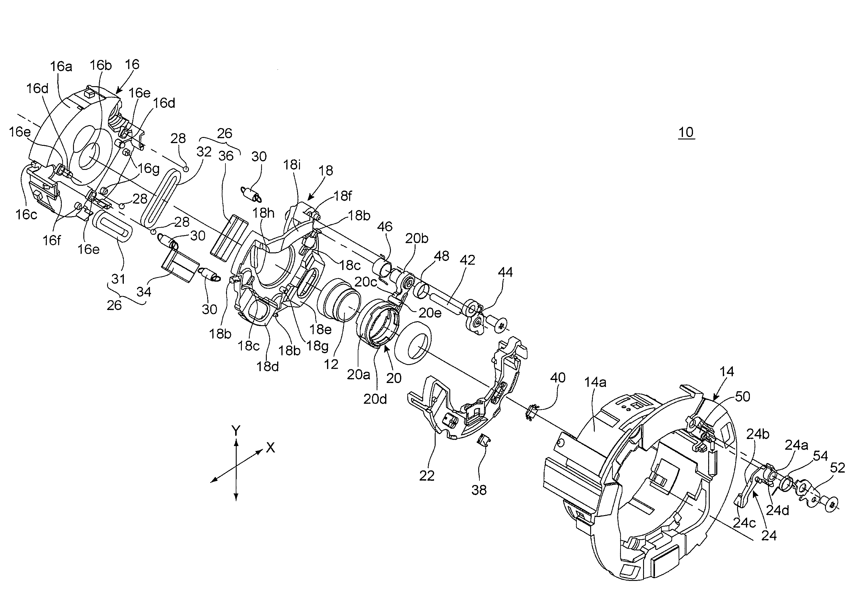 Lens barrel having an image-stabilizing insertable/removable optical element