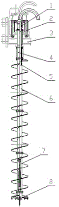 Long auger drilling and base-expanding complete device and reaming method