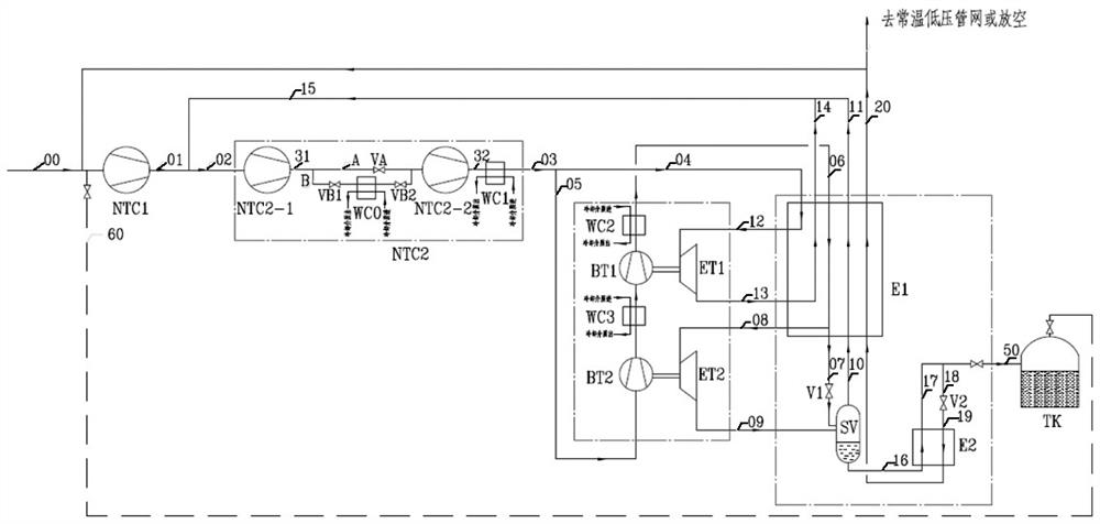 Device for recycling cold energy of low-temperature nitrogen and using method of device