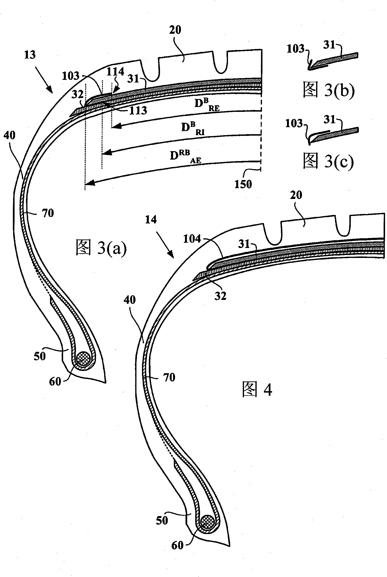 Tyre with a crown comprising a bielastic reinforcing element