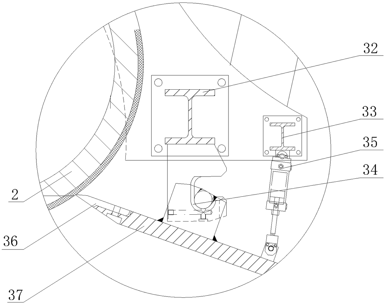 Guide switching device capable of automatically adjusting clearance