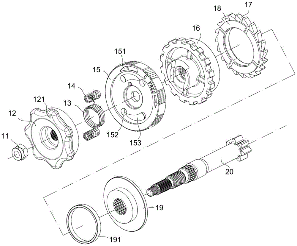 Braking and clutching device of a lever hoist