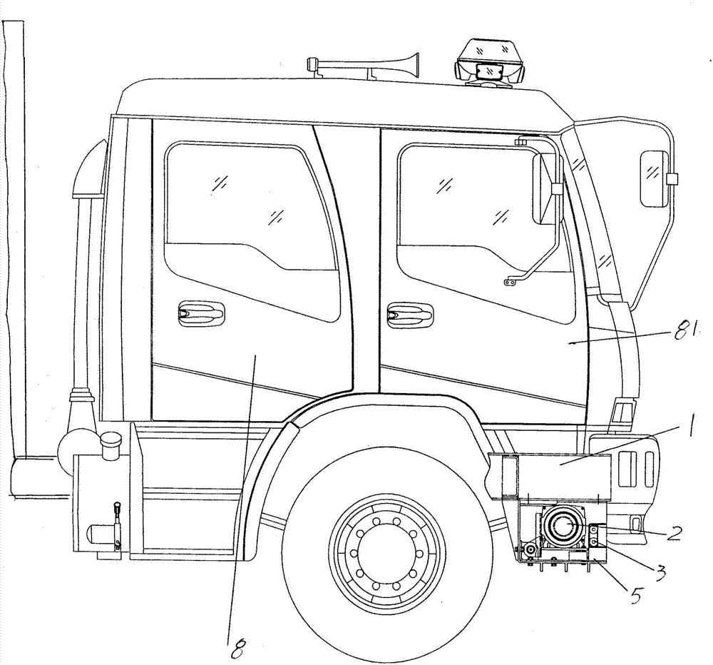 Electric winch device of fire fighting vehicle