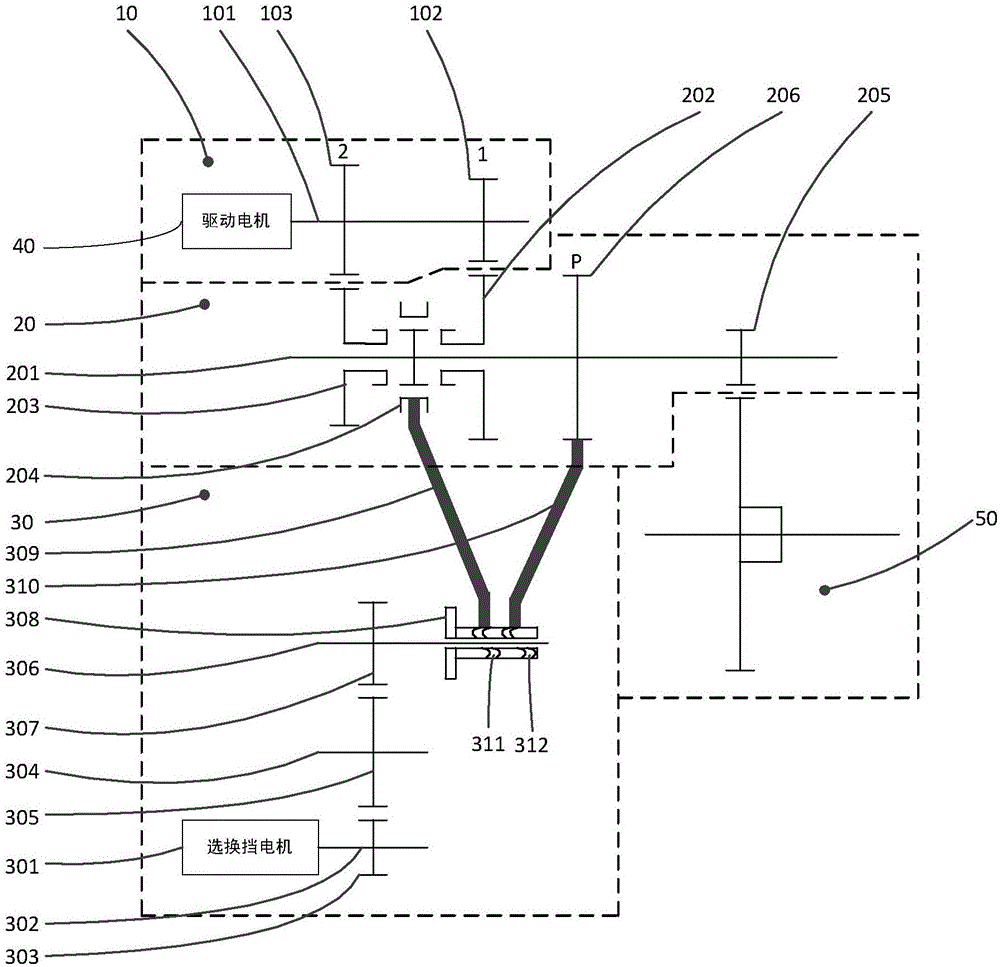 Electric automobile transmission