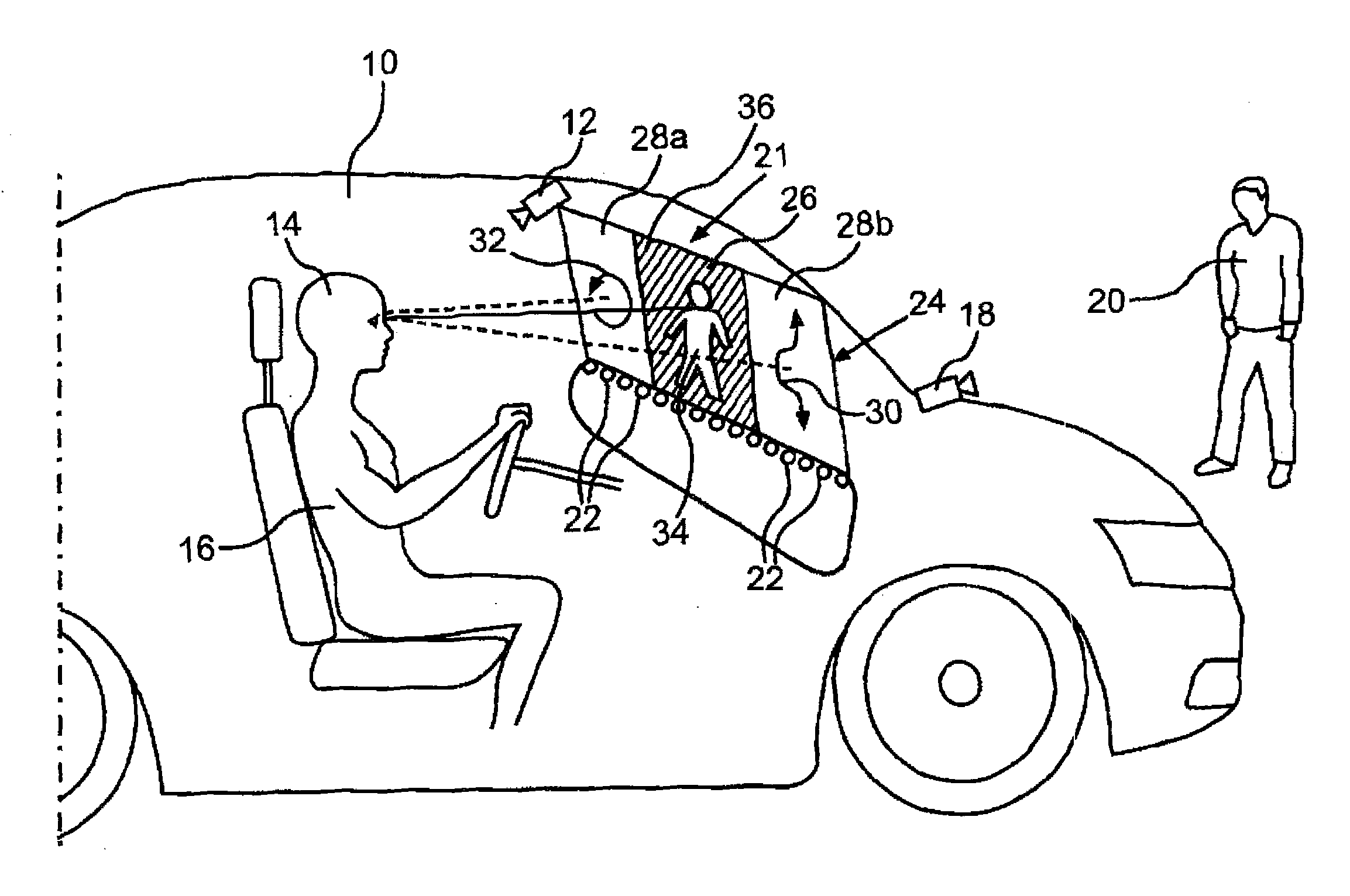 Method for providing a representation in a motor vehicle depending on a viewing direction of a vehicle operator