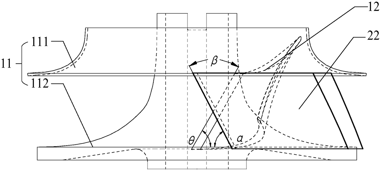 High-speed pump based on X-type staggering and impeller blade and guide vane blade design method