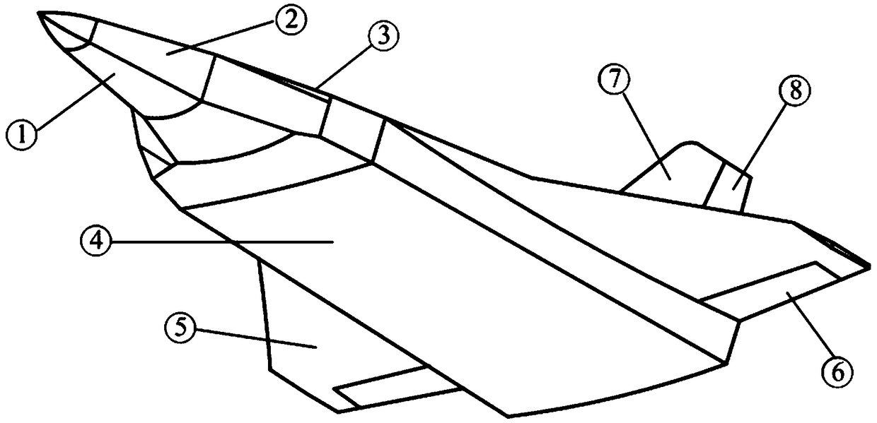 Aerodynamic layout of high-speed aircraft with airframe double-side gas intake