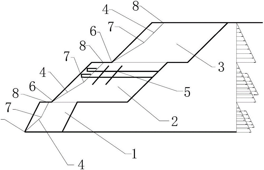 Multistep high-slope and wide-platform type bamboo reinforcement reinforced earth structure and design and calculation method thereof