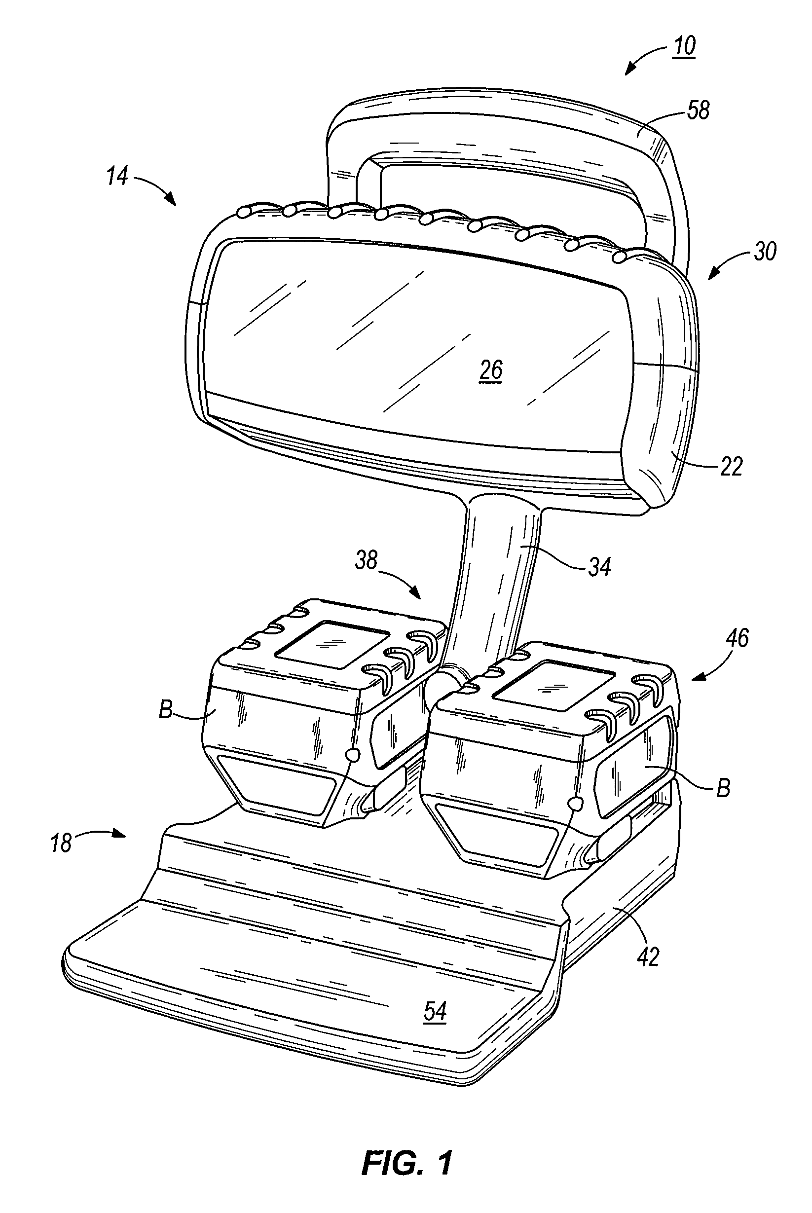 Electrical component, such as a lighting unit and battery charger assembly