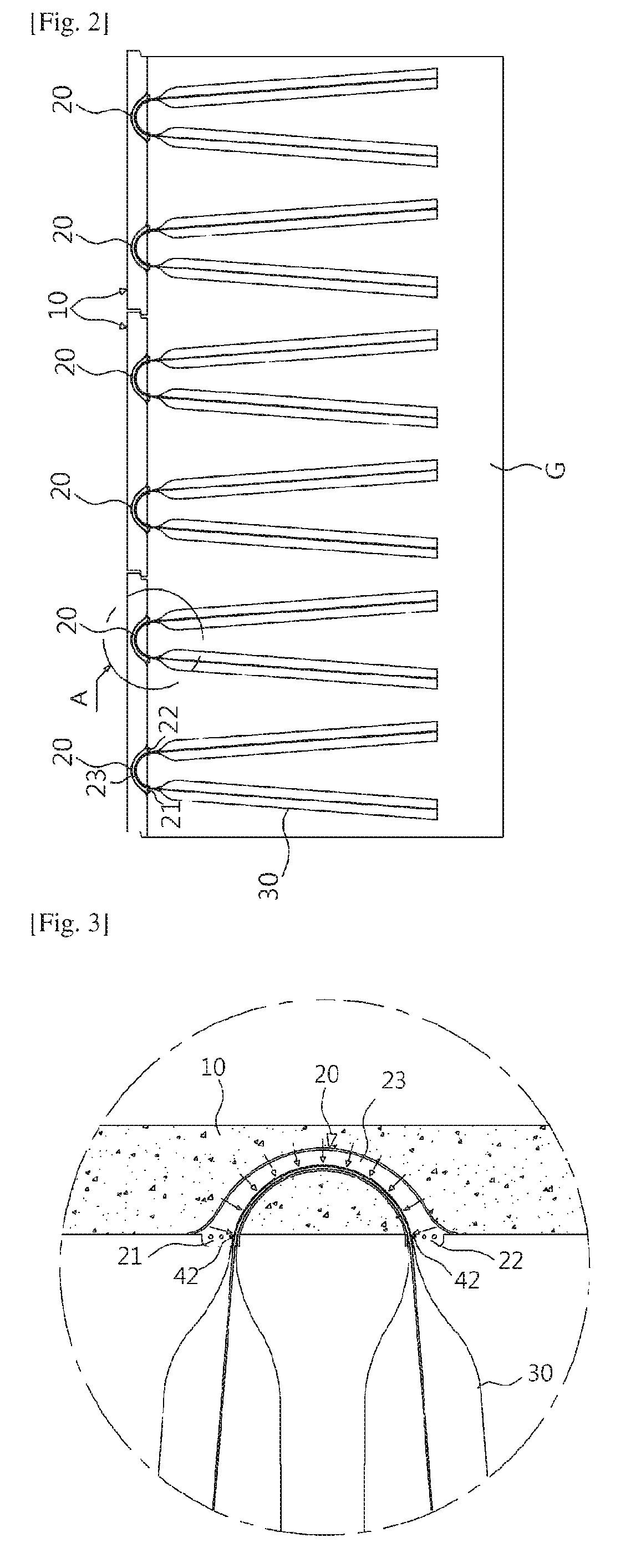 Construction method for band type fiber reinforcing material for reinforced-soil retaining-wall