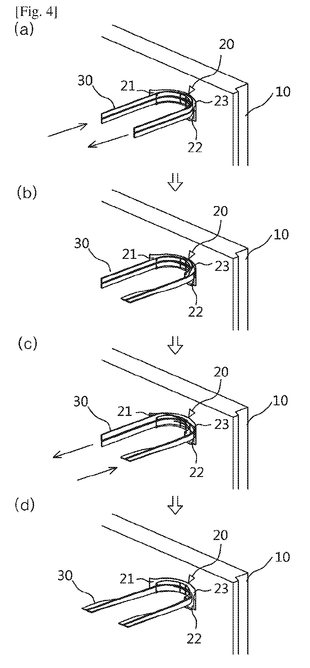 Construction method for band type fiber reinforcing material for reinforced-soil retaining-wall