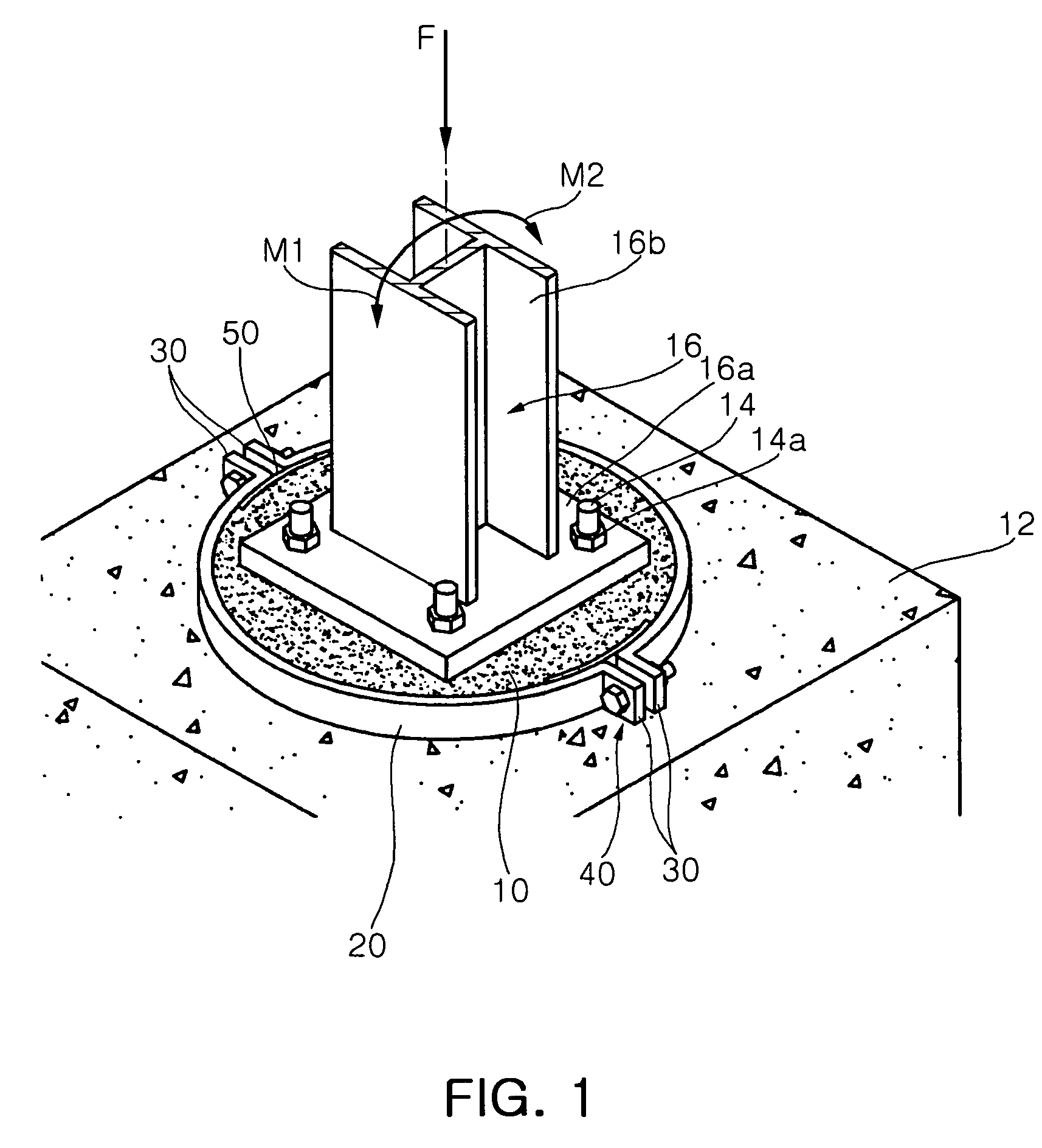 Strengthening device to increase strength of grout layer