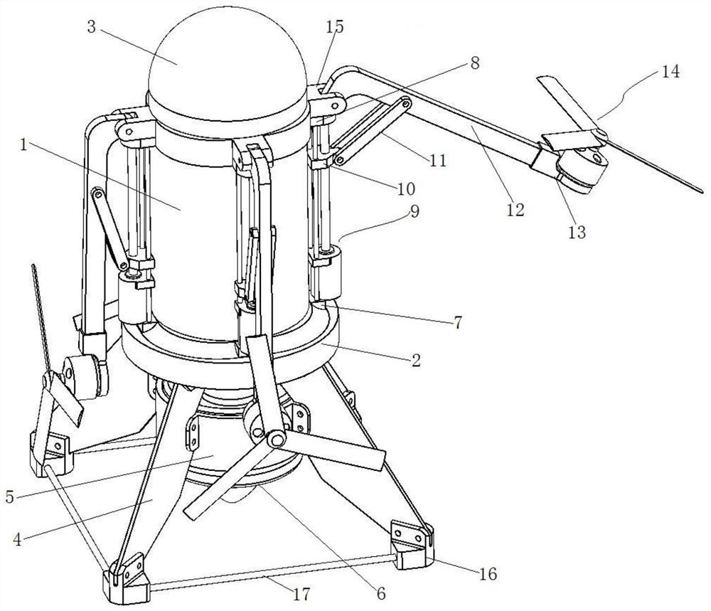 An automatic folding multi-rotor water-air amphibious robot