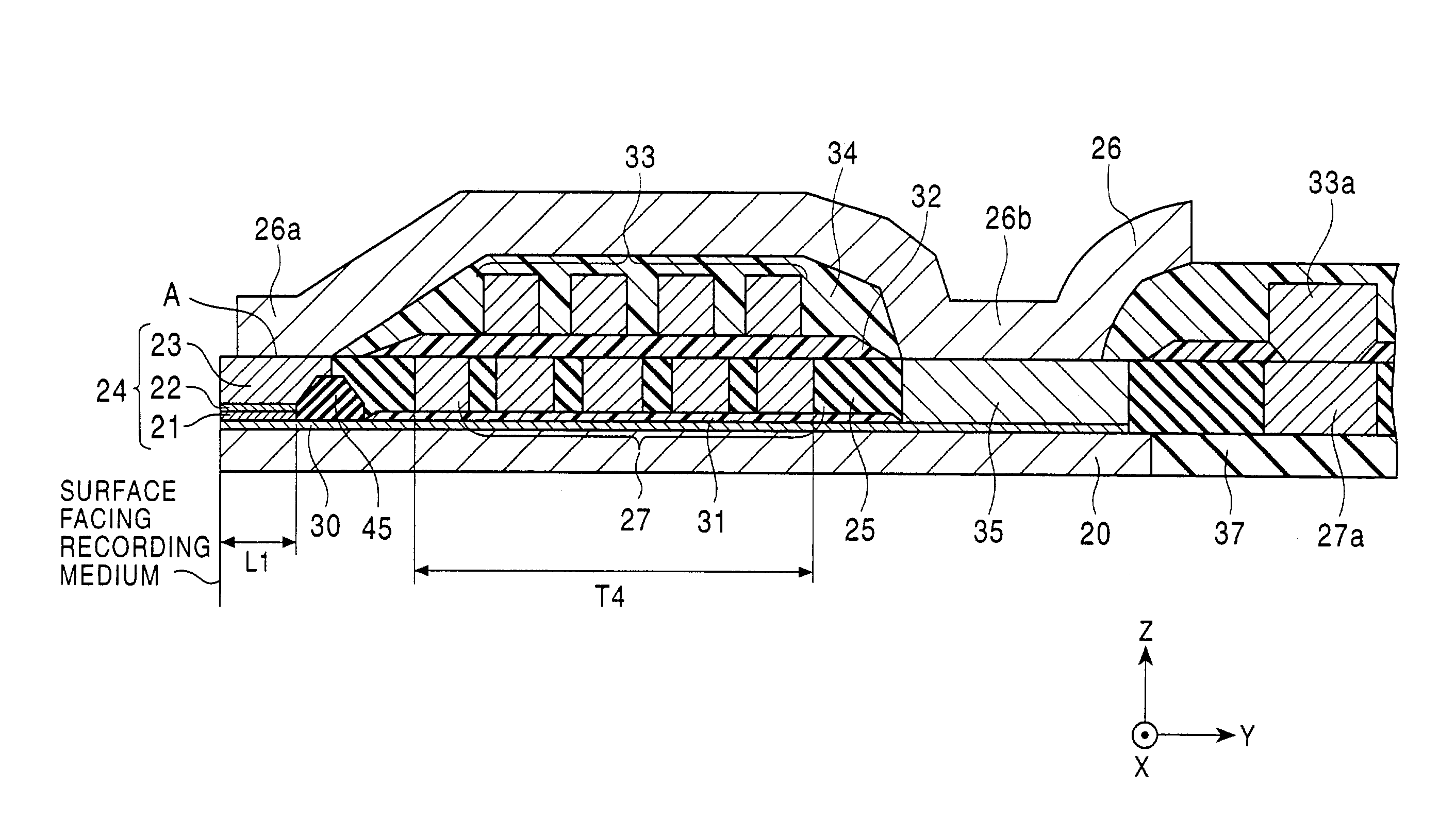 Method of manufacturing a thin film magnetic head comprising an insulating layer provided between a core and coil