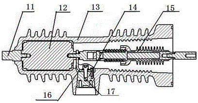 Integrally cast vacuum circuit breaker monopole