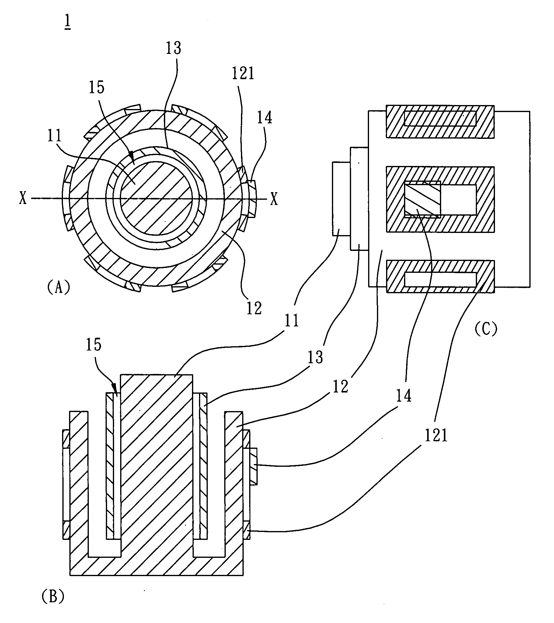 Motor with air bearing structure