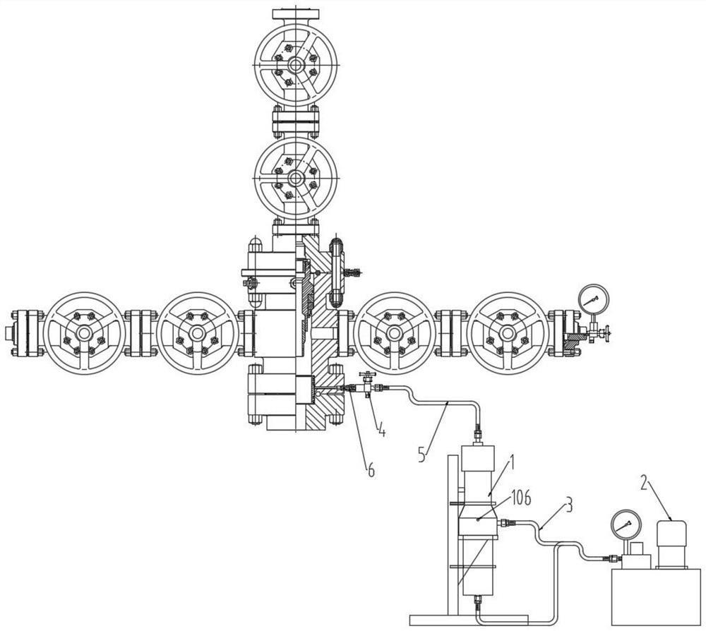 Oil casing head under-pressure leaking stoppage system and method