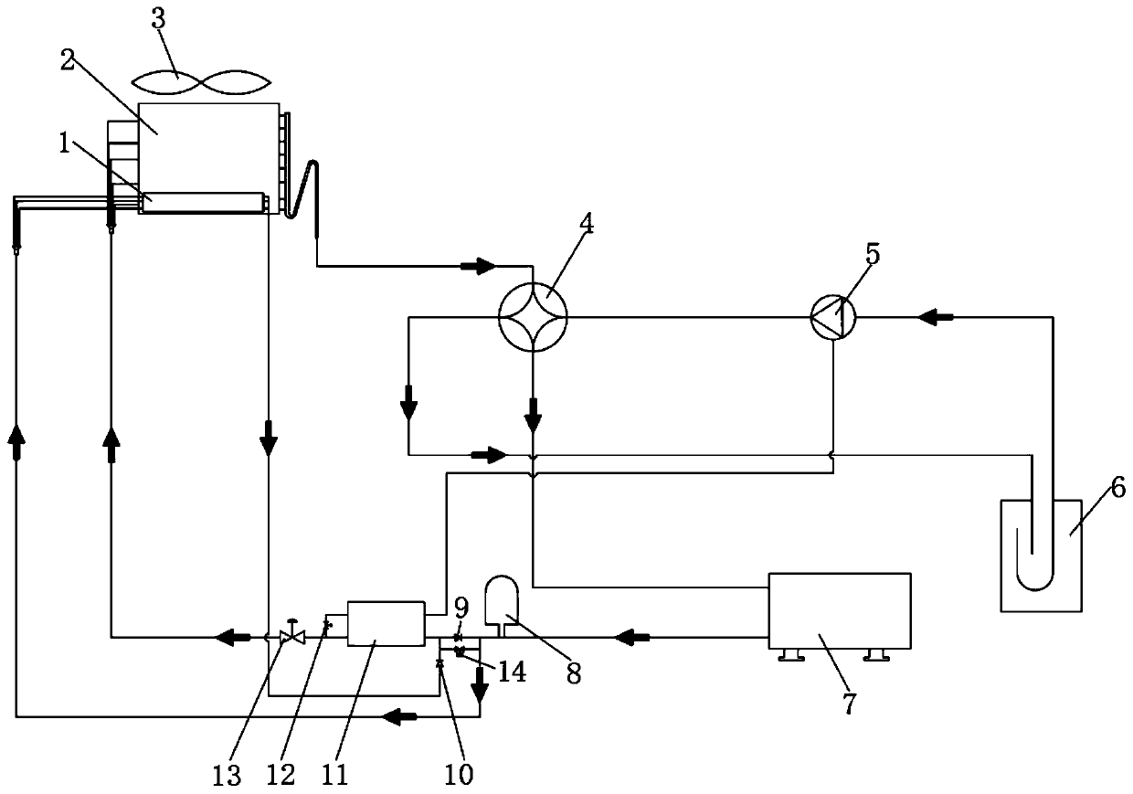 Air source heat pump system capable of preventing frost deposition