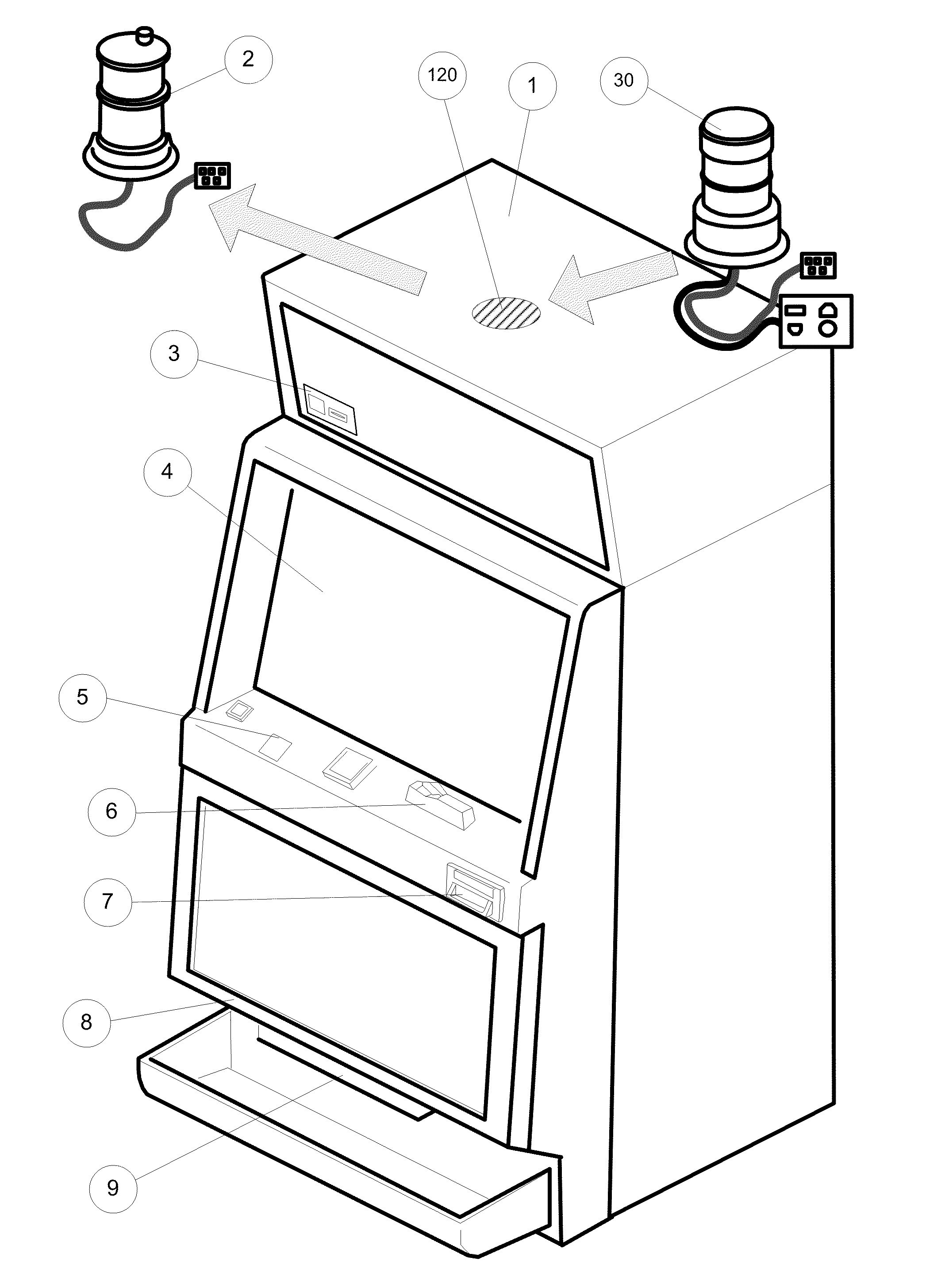 Apparatus and method for retrofitting candle devices on a gaming machine