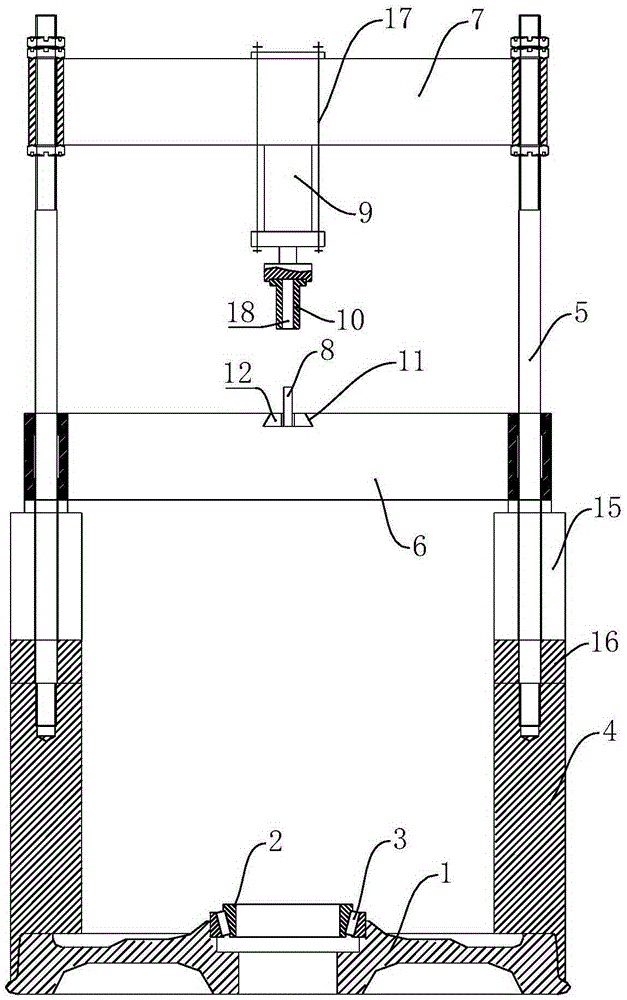 Electric full-suspension wheel set force-transfer pin disassembling device