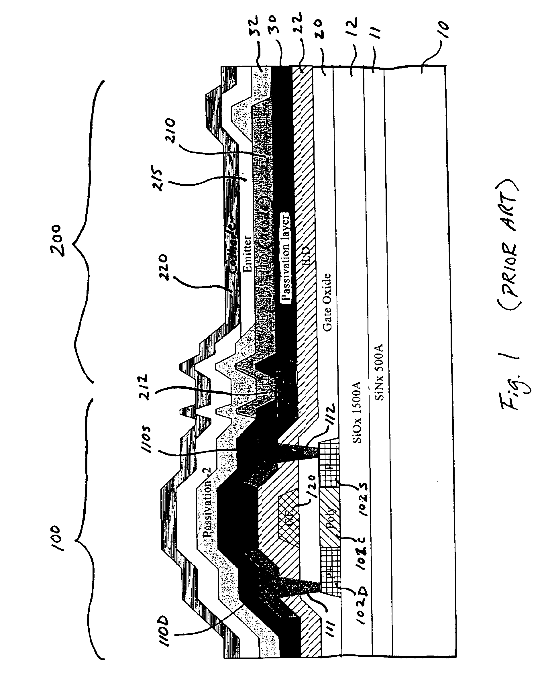 Thin film transistor organic light emitting diode structure