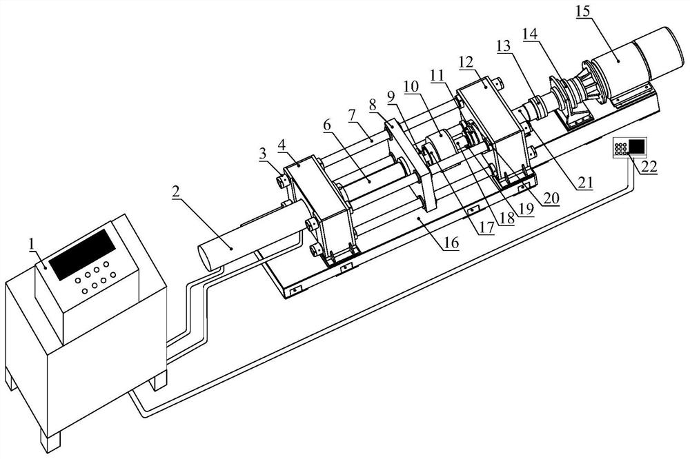 Device and method for testing axial bearing performance of heavy-load planetary threaded roller bearing